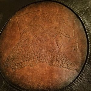 Vintage leather motorcycle riding jacket coat